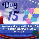 「Wevox values card」を使ったらチームの相互理解が深まった話